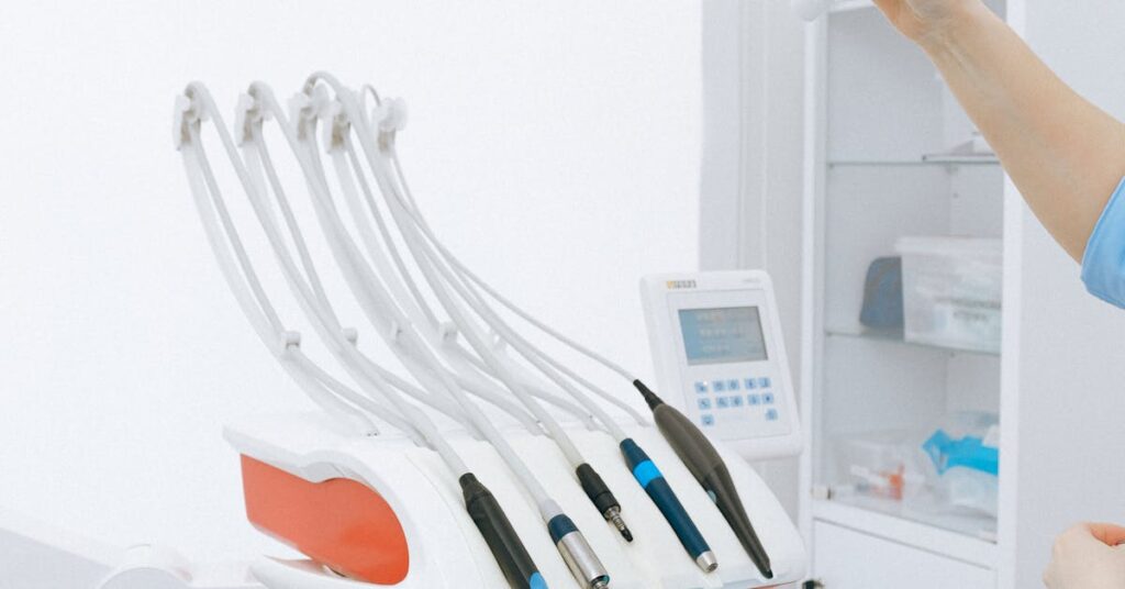 Modern dental clinic equipment used in costing a dental implant treatment plan